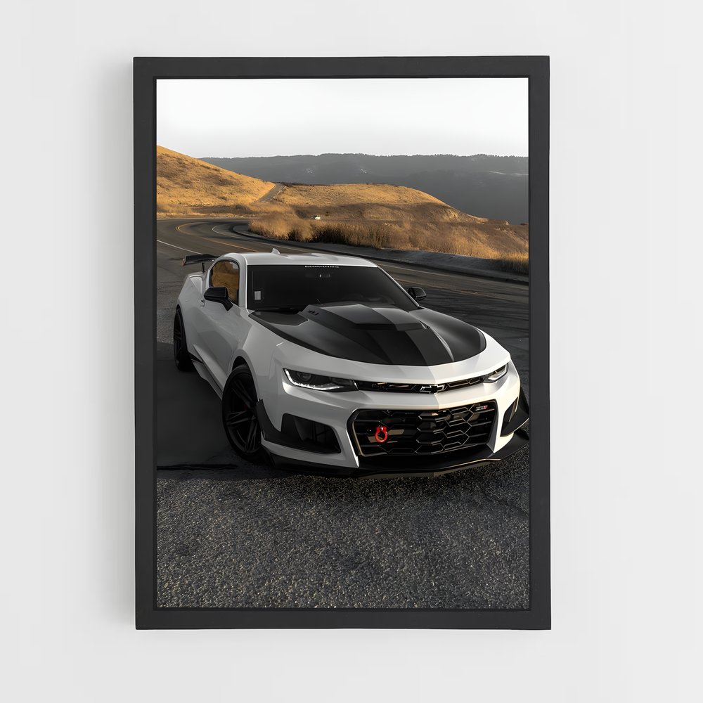 Poster Camaro sur Route Montagneuse – affiche Chevrolet (vue 2)